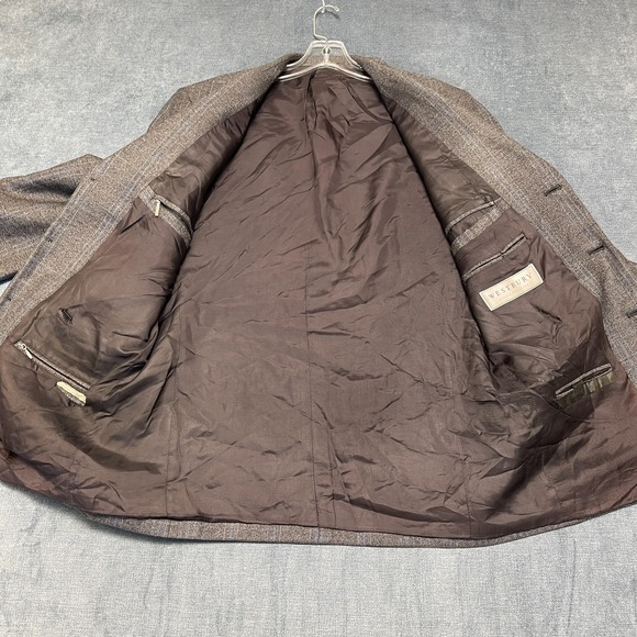 Westbury Blazer Jacket Men 48 Gray Plaid Notch Lapel Single Breasted Formal - Picture 6 of 14